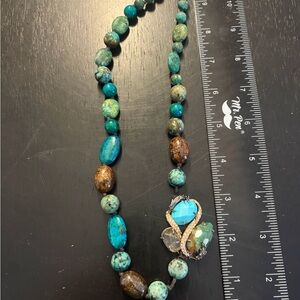 Alexis Bittar Turquoise and Brown Beaded Necklace